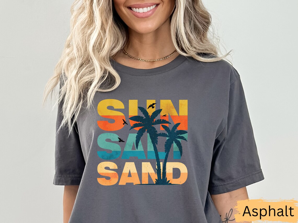 Retro Sun Salt Sand T-shirt Beach Shirt Vacation Shirt - Etsy