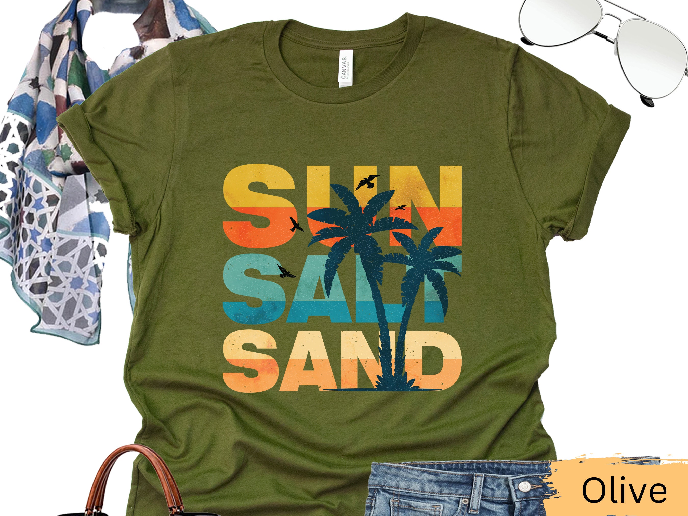 Retro Sun Salt Sand T-shirt Beach Shirt Vacation Shirt - Etsy