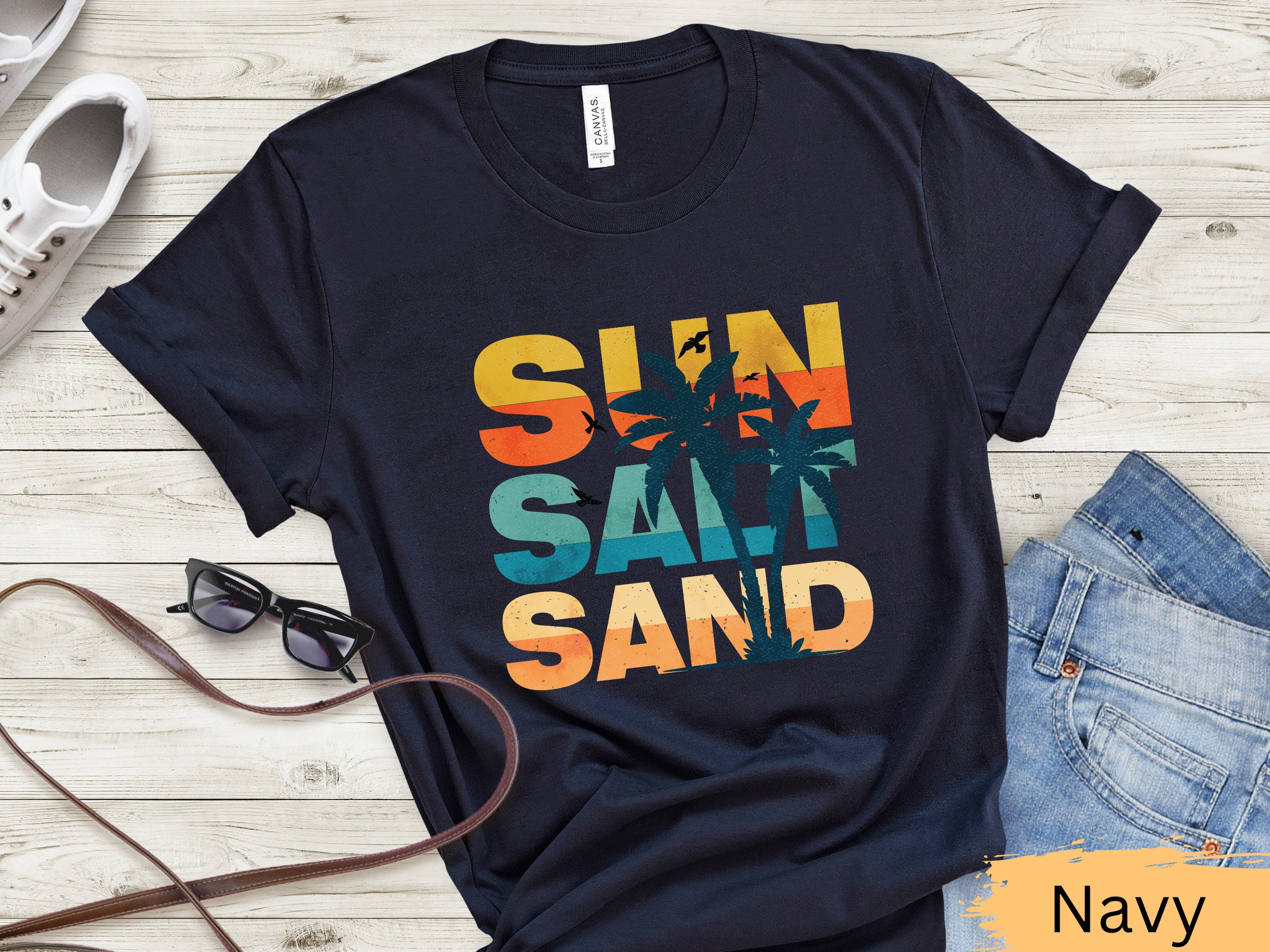 Retro Sun Salt Sand T-shirt Beach Shirt Vacation Shirt - Etsy