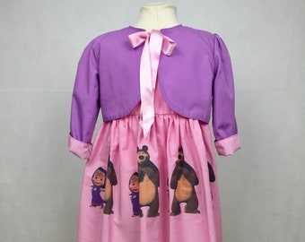 Masha and the bear dress / Masha outfit / Masha birthday dress, Masha / fancy dress/ cute outfit