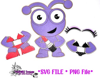 Auswechselbare Saisonale Cricut Cutie Girls Just want to have Fun Add on SVG PNG Cut Dateien - Glowforge Cut Datei Holz Laser cutting