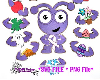 Auswechselbare Saisonale Cricut CutIe Main Bundle SVG PNG Cut Dateien - Glowforge Cut File Holz Laser cutting