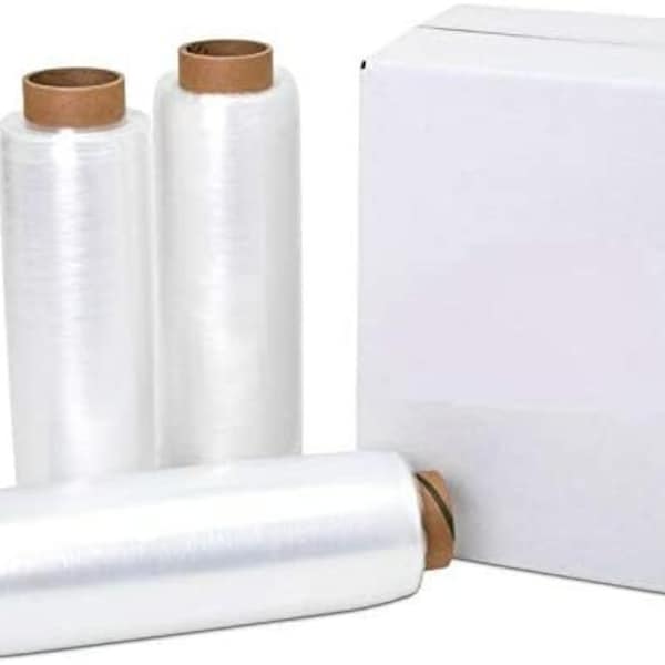 18" x 1500' 80 Gauge 4 Rolls Pallet Wrap Pre-Stretched Stretch Film Hand Shrink Wrap 1500FT