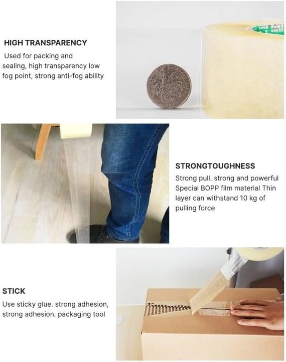 Nastro Adesivo Personalizzato Da 2 Pollici Trasparente Per Imballaggio Con Nastro Adesivo Ad Attivazione Dell'acqua Per Sigillare Il Cartone - Foto 12