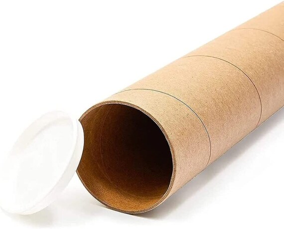 12-Pack Mailing Tubes with Caps, 2x12-Inch Kraft Paper Poster Tube