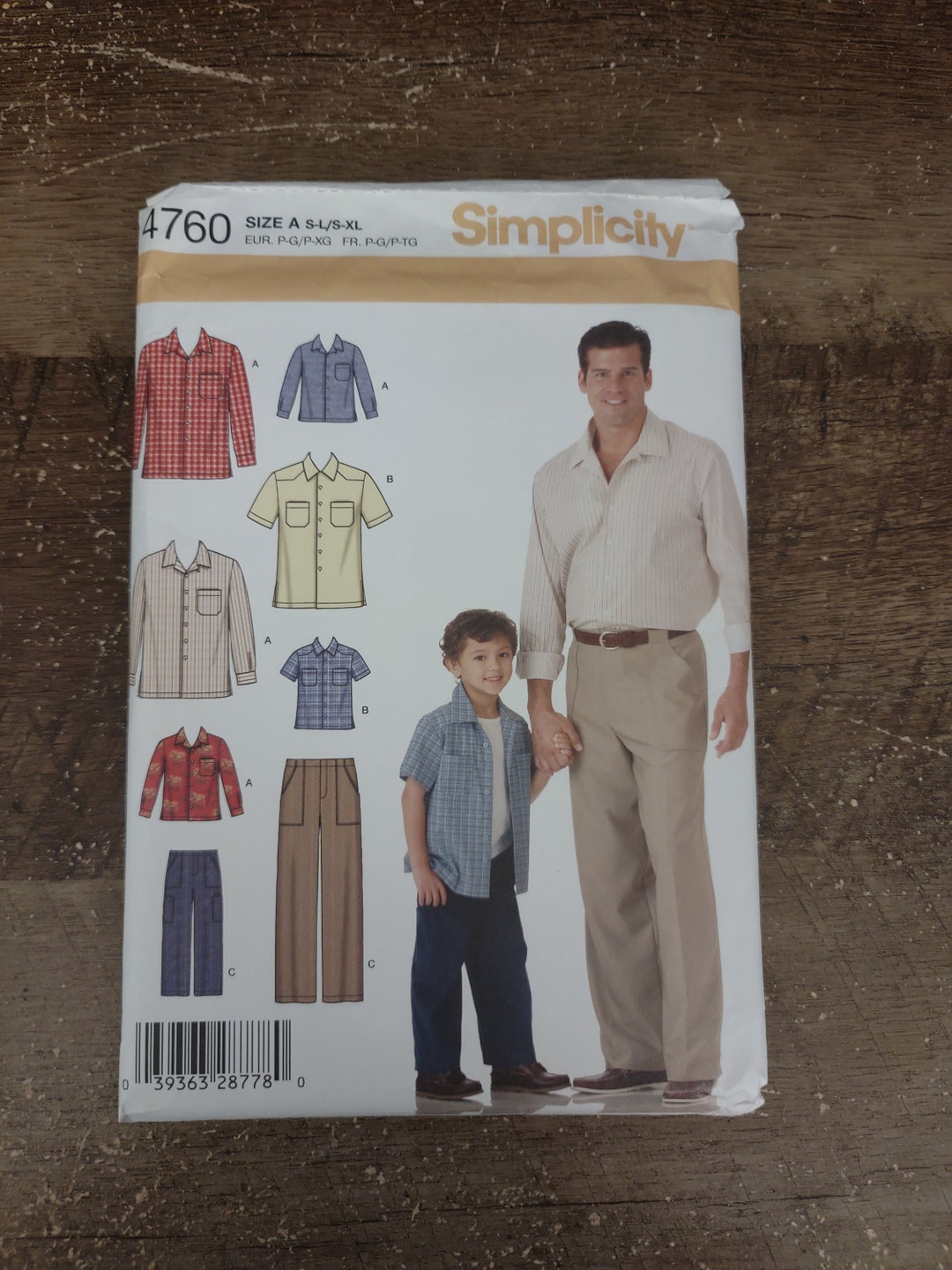 Simplicity Pattern 4760 Men and Boy Clothes - Etsy