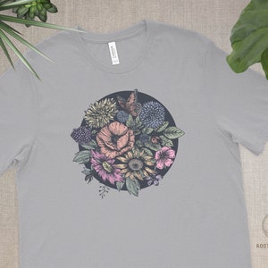 Wildflower botanical shirt, unisex tshirt, floral, vintage