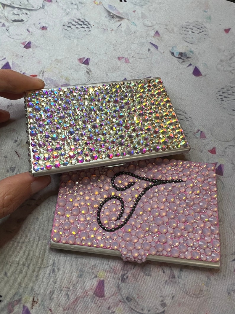 Rhinestone Business Card Holder Etsy