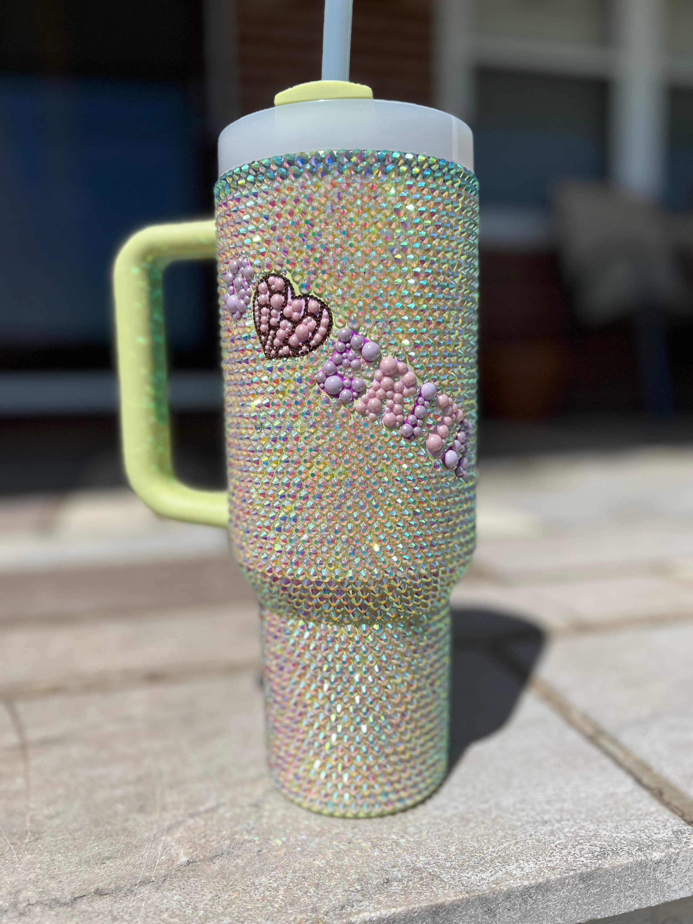 Bling Stanley Tumbler Silver Bling Bedazzled Premium Rhinestones 40 Oz Cup  With Handle Hard to Find Cup Stanley Cup -  Denmark