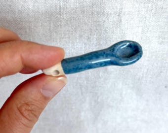 kleine Keramiklöffel, Salzlöffel, Gewürzlöffel - handgetöpferte Unikate