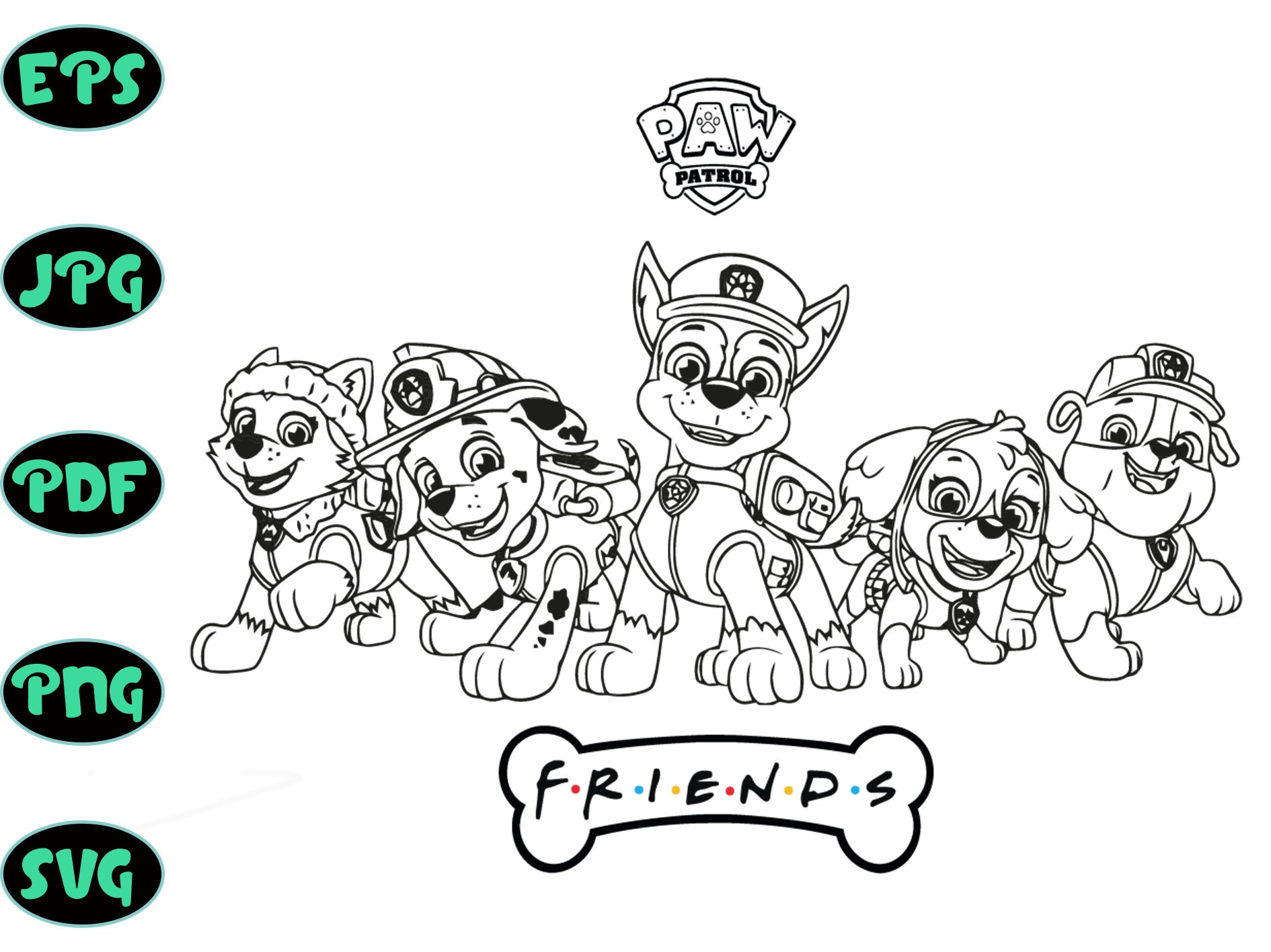 Paw Patrol Clipart Free Paw Patrol Clipart Black And - vrogue.co