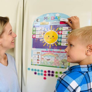 Children's Magnetic Daily Routine Chart/goals Chart, Mindfulness Chart ...