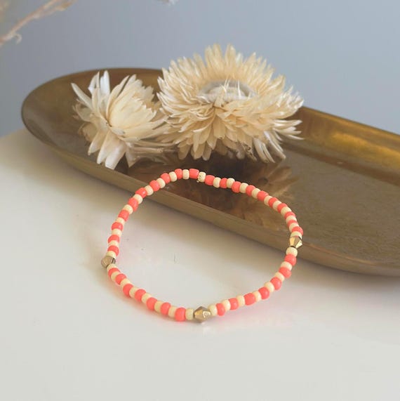 Bracelet yellow/orange, elastic