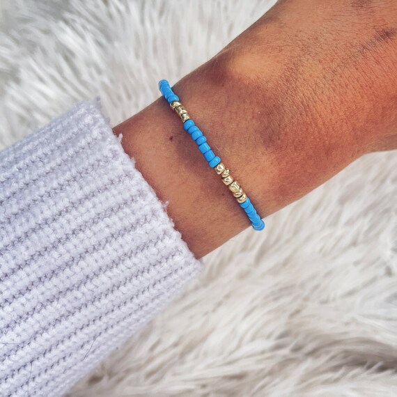 Bracelet, friendship bracelet, turquoise, adjustable in length