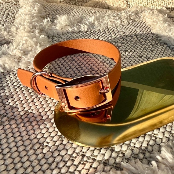 YELLoBELLO Classic dog collar made of Biothane (leather substitute), in various sizes, brown