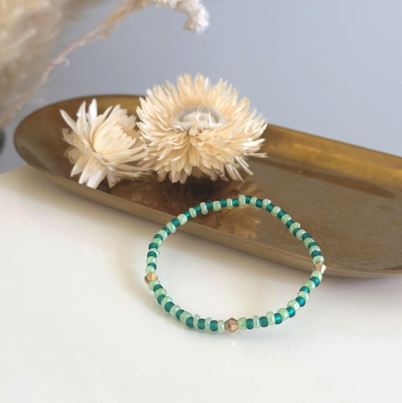 Bracelet dark green, elastic