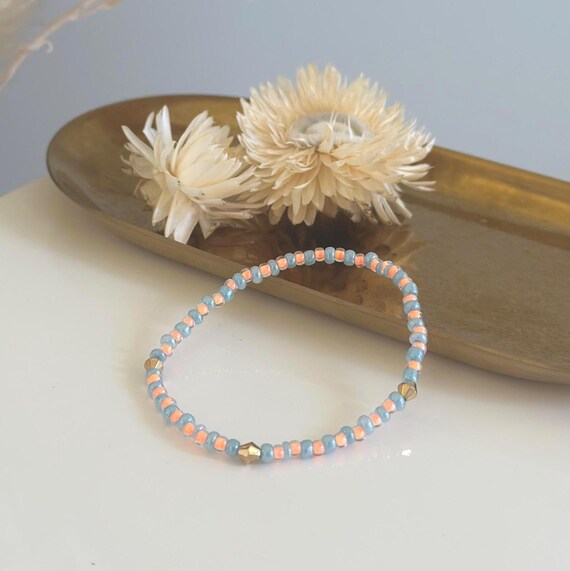 Bracelet "Neon" orange/blue, elastic