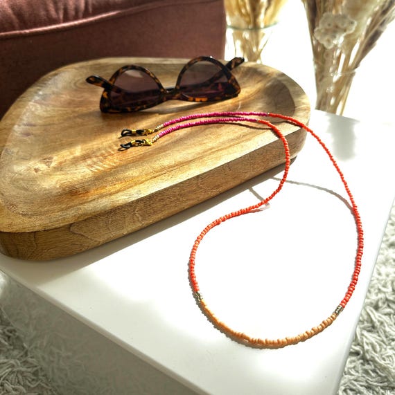 Flamingo glasses chain (pink/orange)