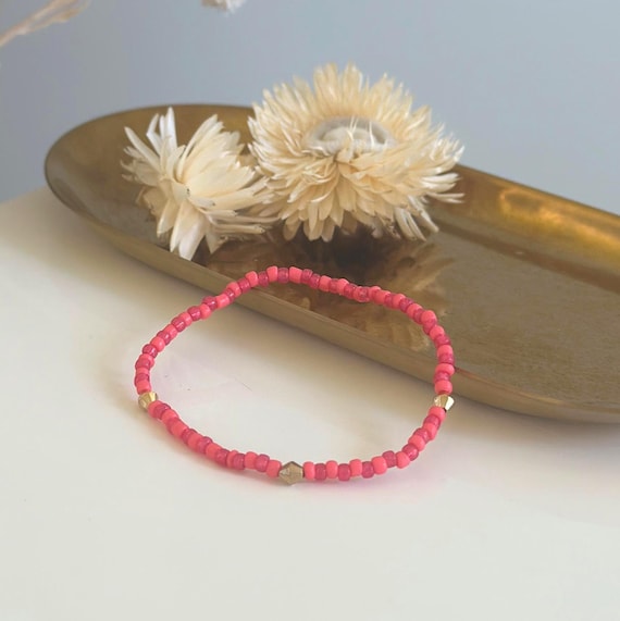 Berry/Coral bracelet, elastic