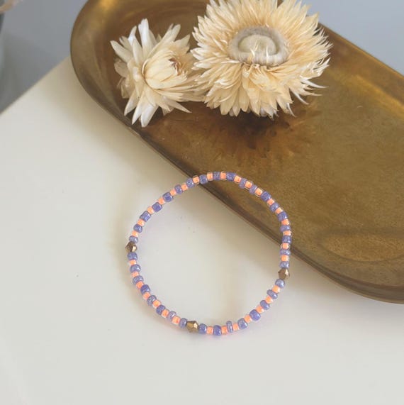 Bracelet "Neon" orange/purple, elastic