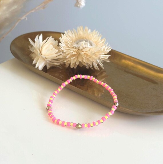 Orange/Pink elastic bracelet