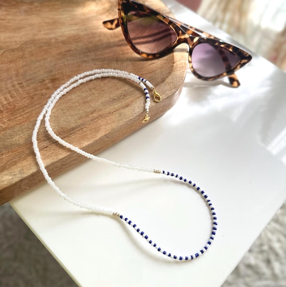 Glasses chain white/blue