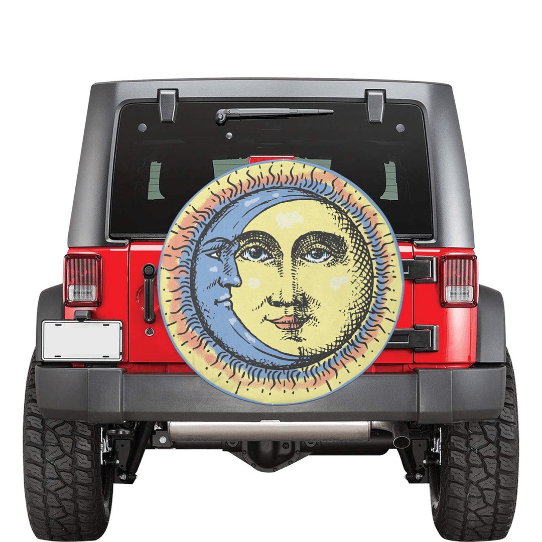 Spare Tire Cover Sun  Moon Celestial Orange Blue and Etsy Israel