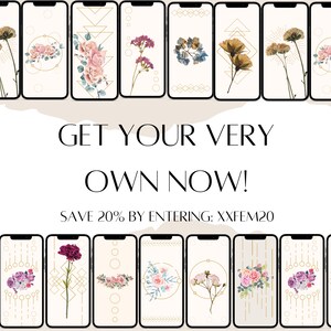 12 iPhone Wallpapers – Floral Aesthetic Backgrounds | Boho Digital Lock Screen Bundle | Instant iOS Download