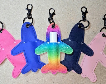 Airplane Lip Balm Keychain