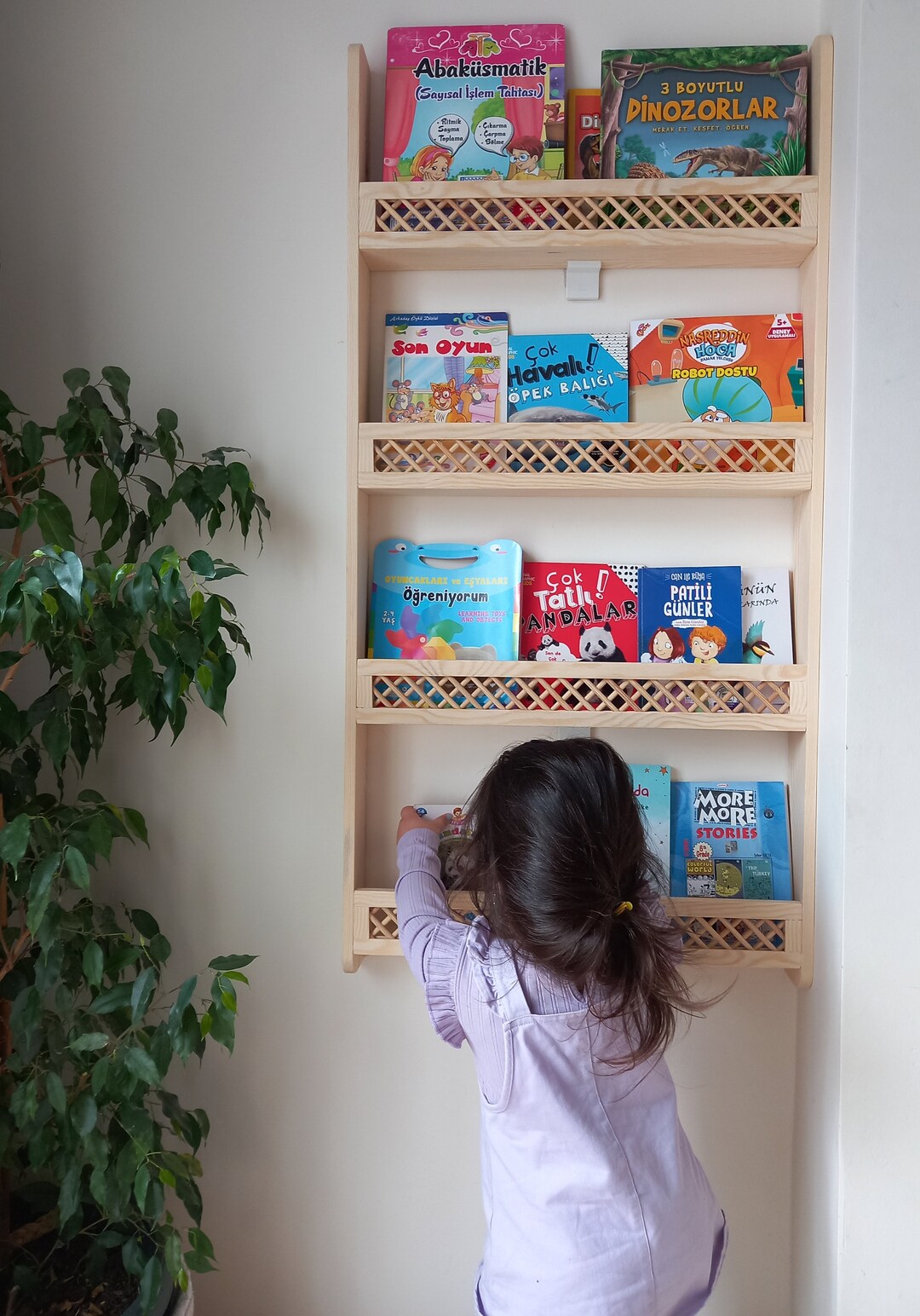 Nursery Wall Mounted Bookshelf Wall Hanging Bookshelf Etsy