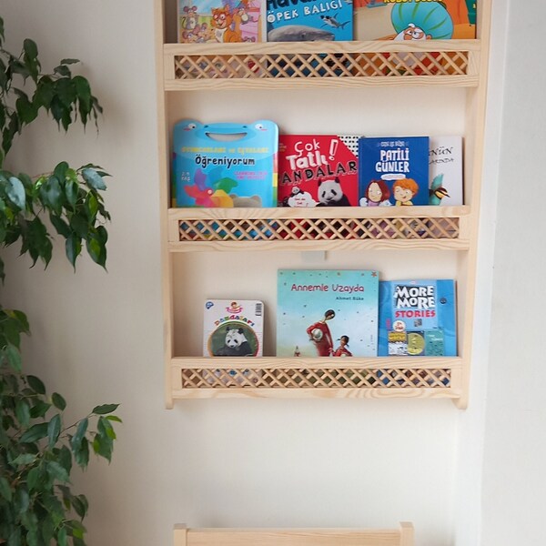 Wall Mount Bookshelf Etsy