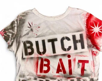 Top corto Butch Bait aerografiado – Prendas Pride únicas