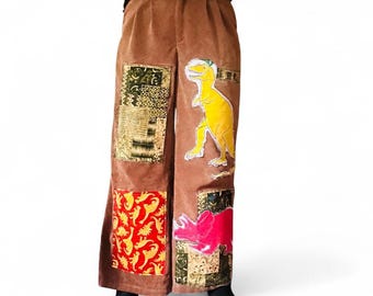 Pantalones de dinosaurio hechos a mano 1 de 1