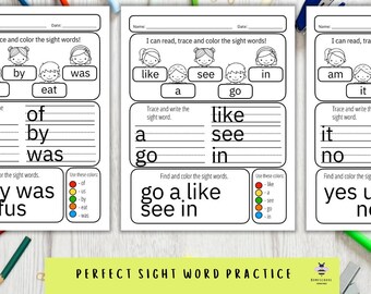 Kindergarten Sight Word Practice