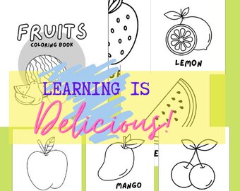 Fruit Coloring Book | Coloring Book for Kids | Printable Coloring Page | Kids Coloring Sheets | Preschool Activity | 22 Coloring Pages PDF