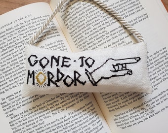 PDF: Two-Sided Gone to Mordor Door Hanger Patter/Chart for Cross Stitch