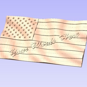 US Flag STL file clipart customizable with your words