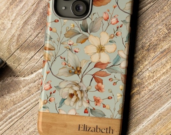 Personalized Cottagecore Floral Phone Case: Custom Watercolor Design, iPhone, Galaxy, MagSafe Compatible