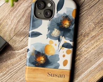 Funda de teléfono personalizada con diseño floral vibrante Pro Max 14 Plus iPhone 11 12 13 Mini MagSafe Galaxy S 21 22 23 24 Plus Ultra Regalo personalizado