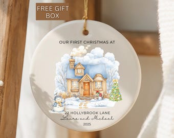 New Home Ornament Personalized, First Christmas in New Home, 1st Christmas at New Home, Home Keepsake, First Home Ornament, House Ornament