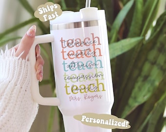 Personalized Teacher 40oz Tumbler, Teacher 20oz Tumbler, New Teacher Tumbler, Teacher Travel Cup, Inspiration Teacher Tumbler, Teach