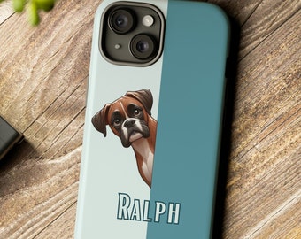 Personalized Boxer Dog Lover iPhoneCase, iPhone 15 Pro Max, MagSafe, 14 Plus, iPhone Mini,  iPhone 13 MagSafe, Custom Dog Mom Gift