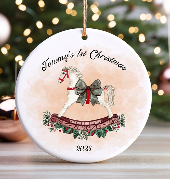 Personalized Baby's First Christmas Ornament, Boy's 1st Christmas