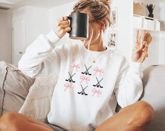 Hockey Sticks and Bows Unisex Sweatshirt and Hoodie