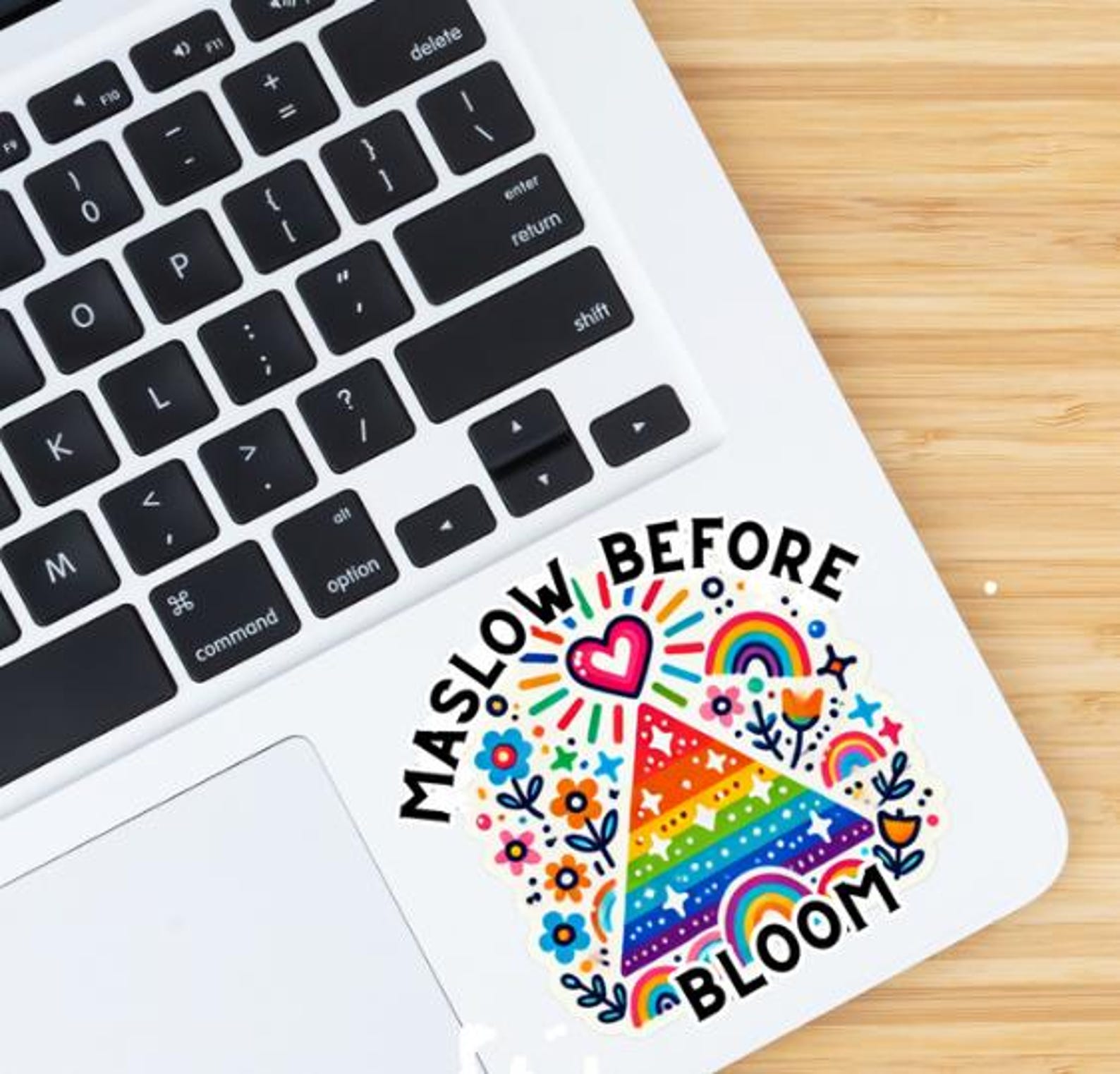 Rainbow Pyramid Sticker: Maslow Before Bloom, Waterproof Vinyl Decal - Etsy