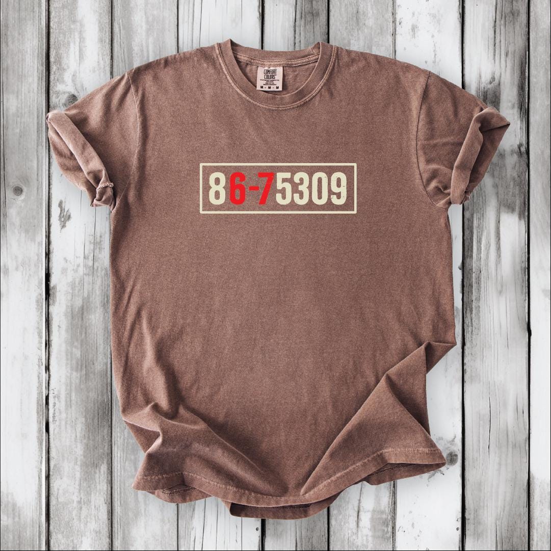 867‑5309 Shirt • Jenny 8675309 • Vintage 80s Music • Retro Song