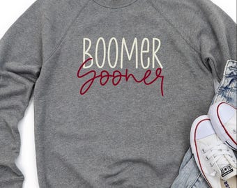 Boomer Sooner • Oklahoma Sooners Crewneck • OU Game Day Shirt • University of Oklahoma Spirit Wear