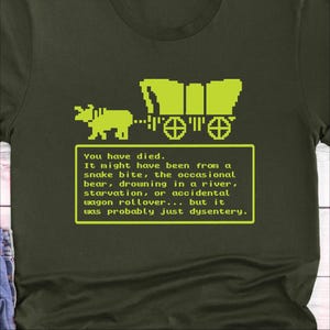 Retro Oregon Trail Game Tee for History Buffs, Vintage Gamers, and Nostalgia Lovers