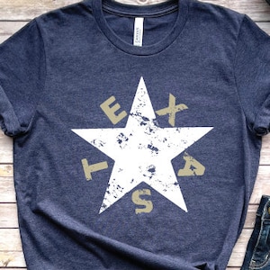 Texas Zavala Flag Crew Neck Shirt (Front and Back), Texas History shirts, Vintage Texas shirts