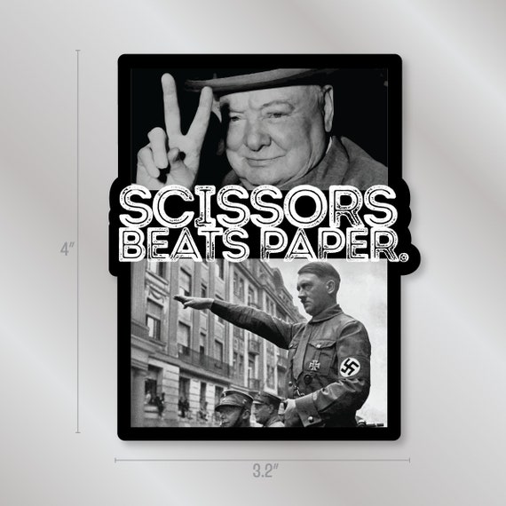 Scissors Beats Paper Sticker, World War II, History Fans, History Teachers